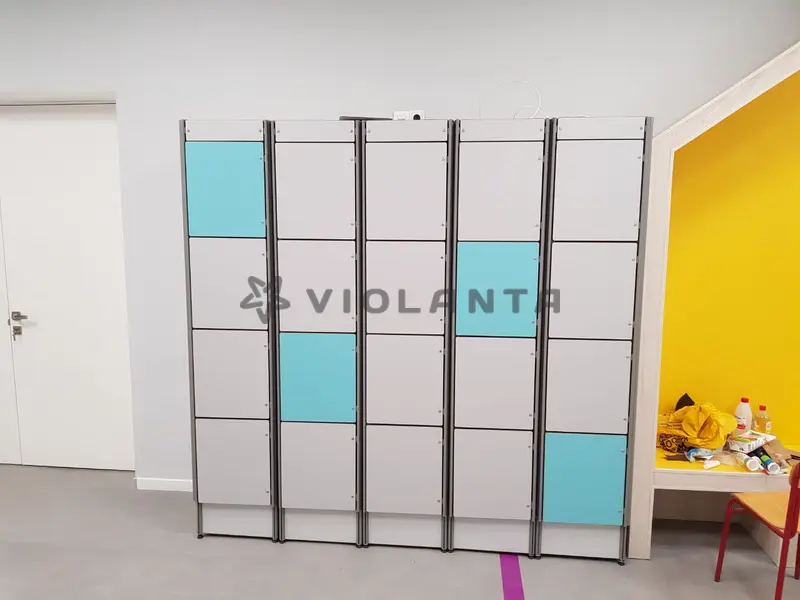 Автоматические камеры хранения из HPL пластика для школы 4