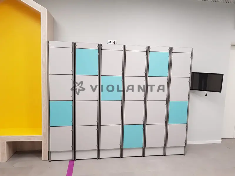 Автоматические камеры хранения из HPL пластика для школы 3
