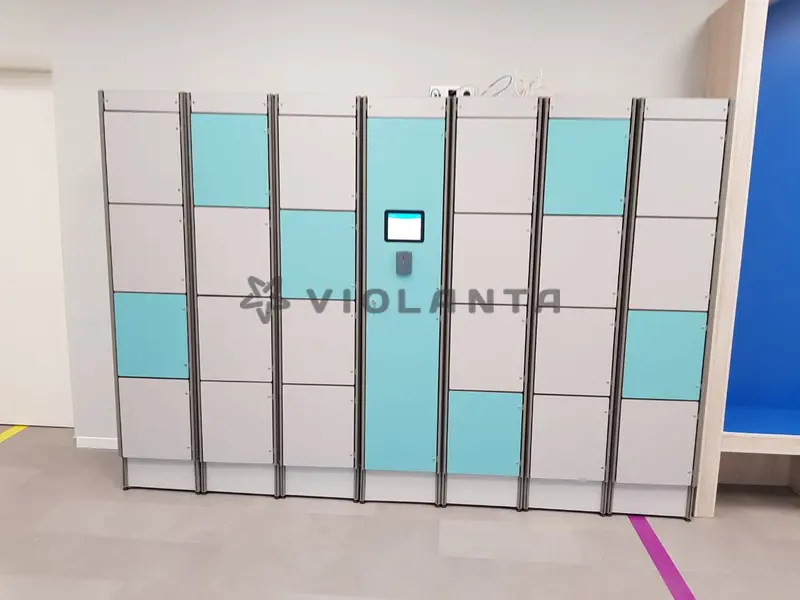 Автоматические камеры хранения из HPL пластика для школы 2